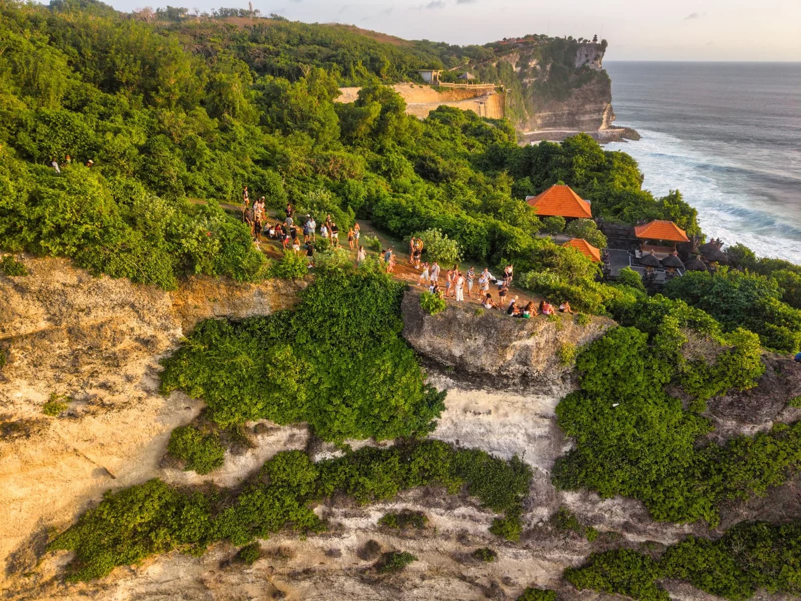 Falaises calcaires et végétation du Bukit à Uluwatu, au sud de Bali